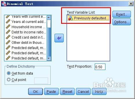 spss20.0二项式检验的操作方法和结果分析