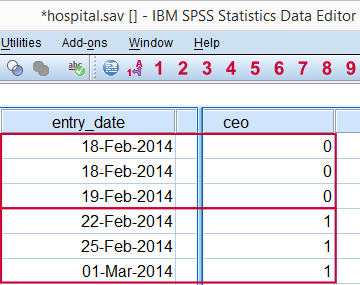 SPSS Date.dmy 函数示例
