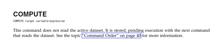 Command Syntax Reference on COMPUTE - An SPSS Tranformation