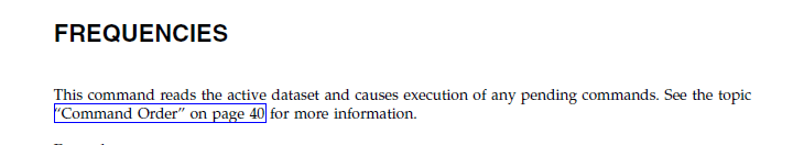 Command Syntax Reference on FREQUENCIES - An SPSS Procedure