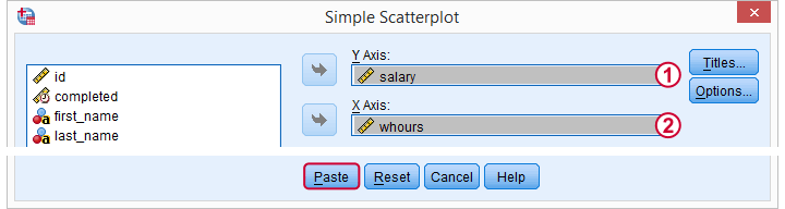 SPSS 散点图对话框 Minimal