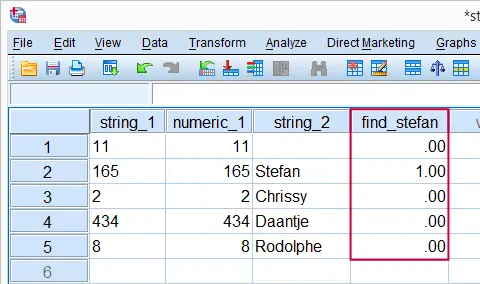 SPSS 字符串变量标记案例
